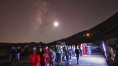 Small group star gazing